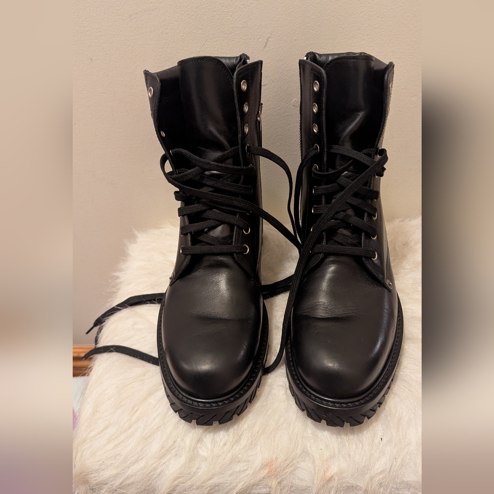OFF WHITE Men's Black Combat Boots - Size 42 - US 9